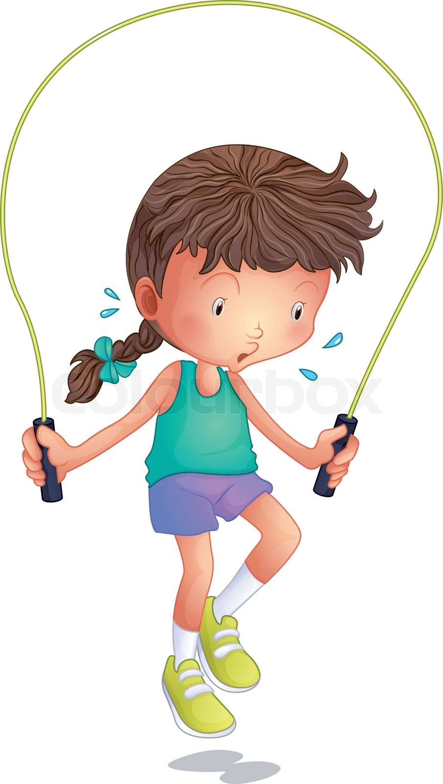 A little girl playing skipping rope Stock vector Colourbox
