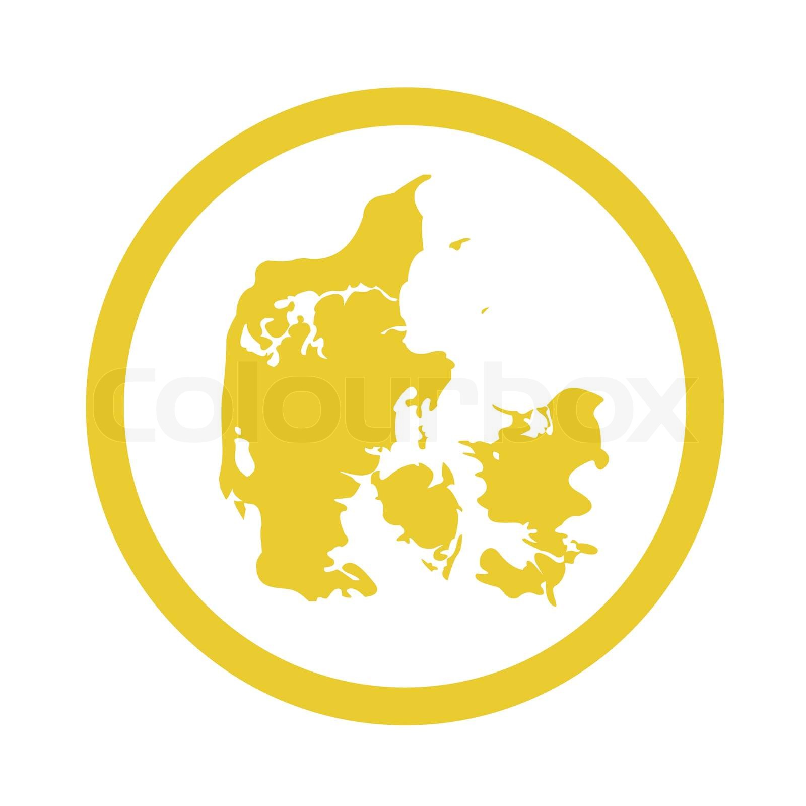 Map of Denmark in yellow Stock vector Colourbox