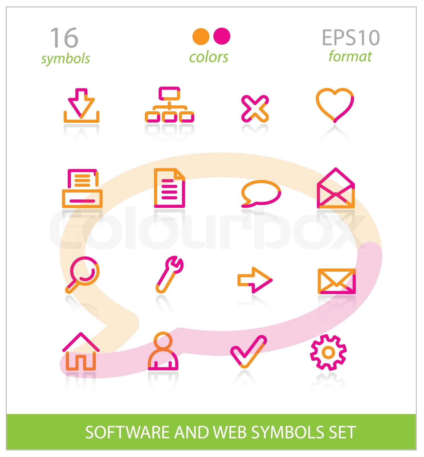 creative interface software symbols set | Stock vector | Colourbox