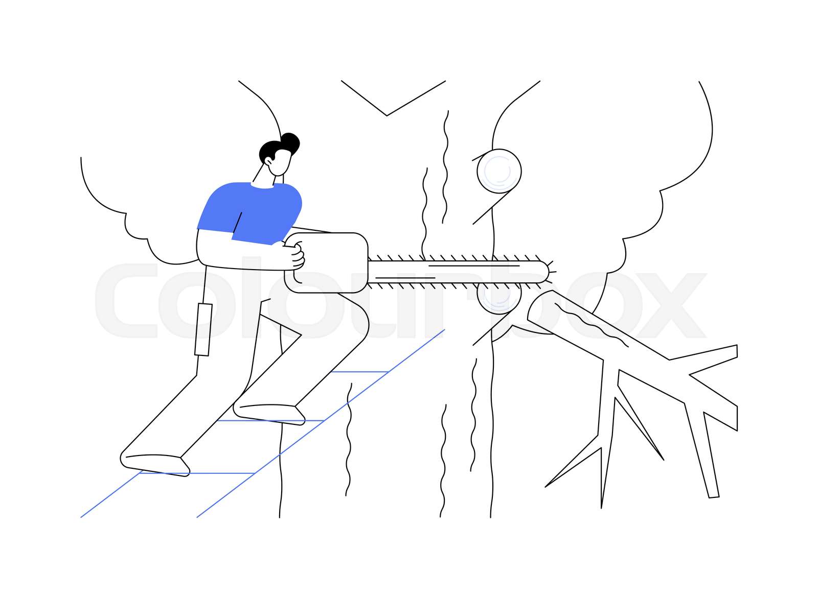 Cutting trees and shrubs abstract concept vector illustration. Stock
