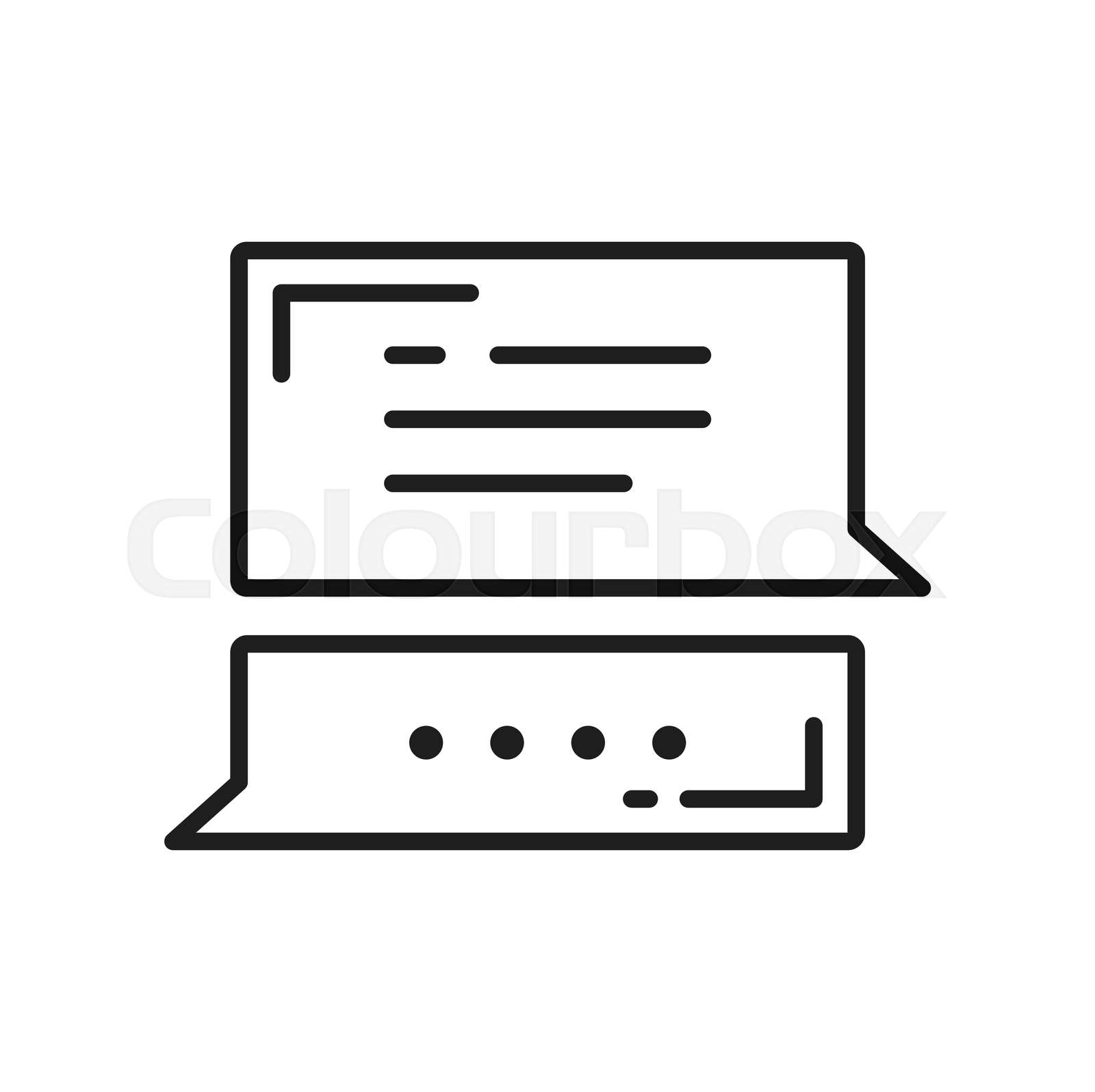 Memo chatbox bubble, outline message box frame Stock vector Colourbox