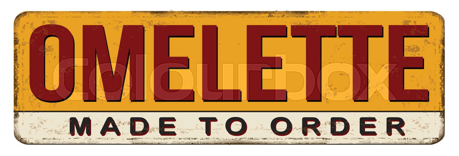 Omelette vintage rusty metal sign | Stock vector | Colourbox