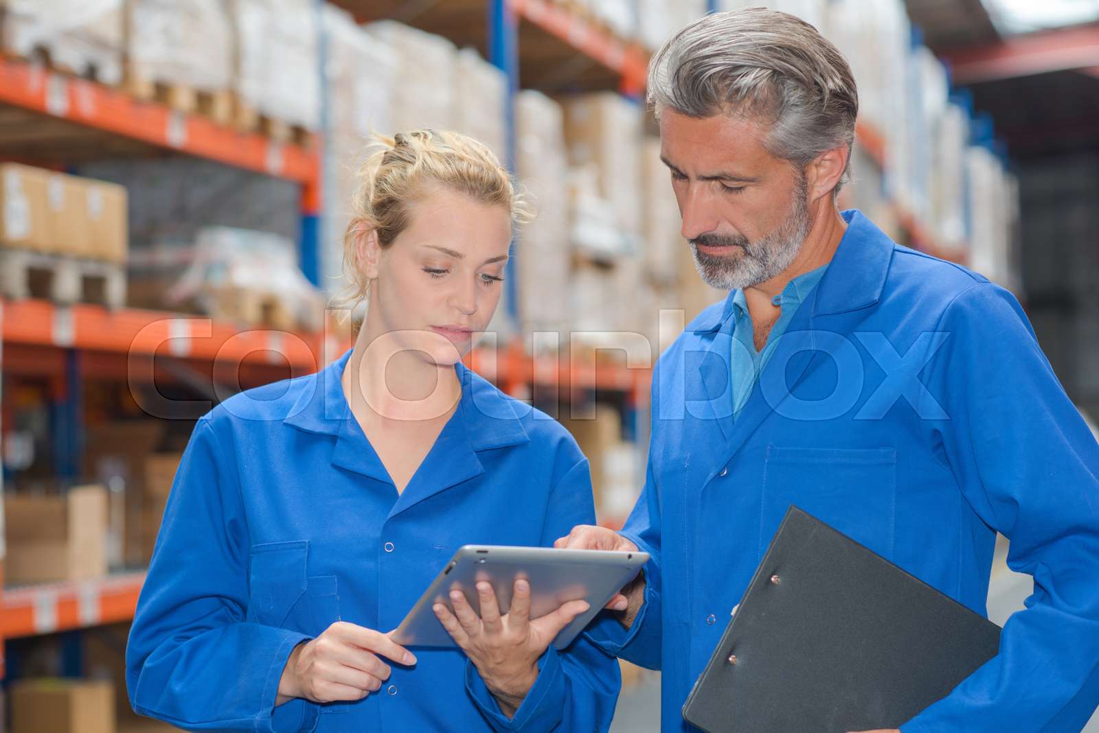 Warehouse Workers Stock Image Colourbox