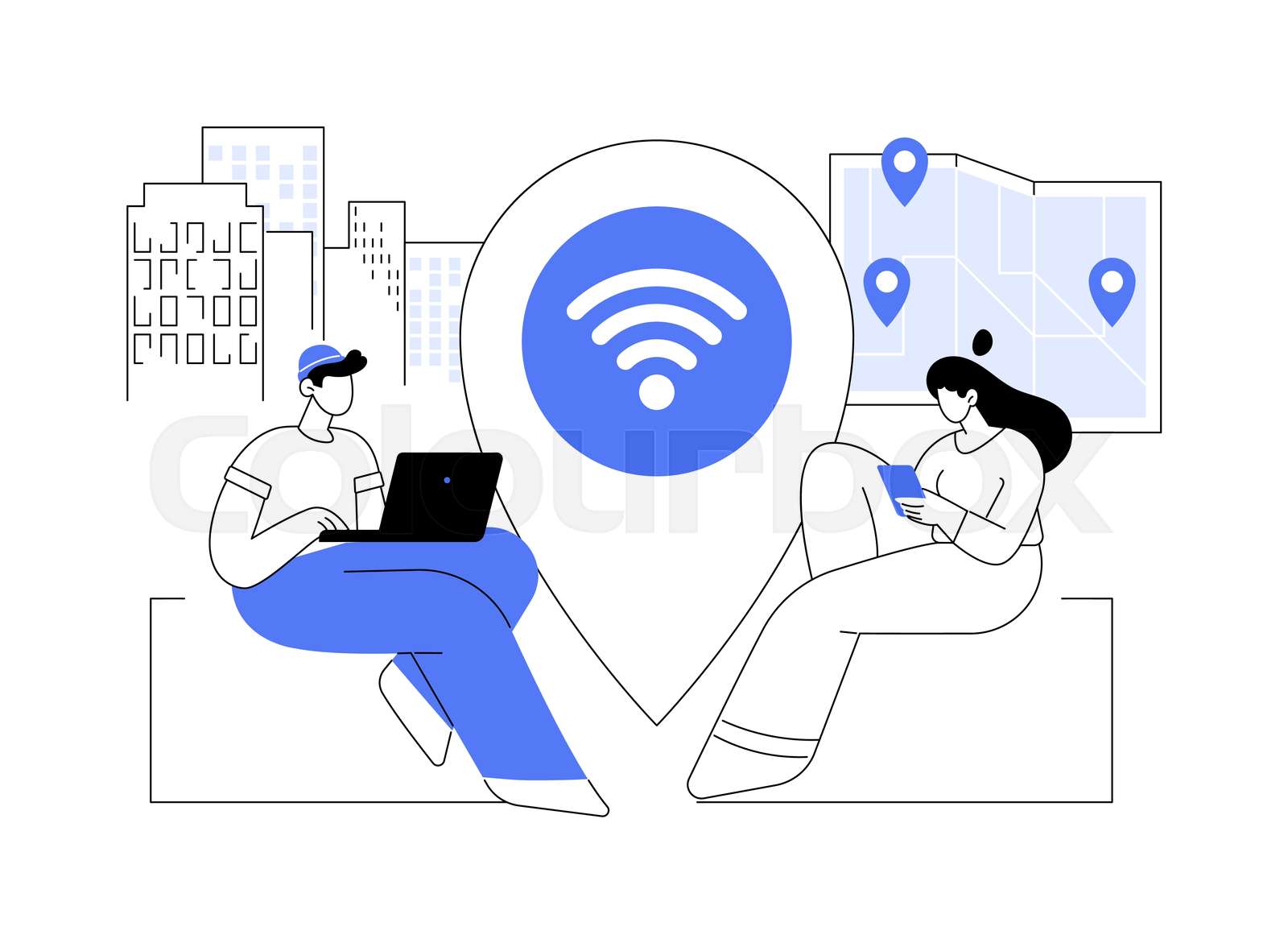 Public wi-fi hotspot abstract concept vector illustration. | Stock ...