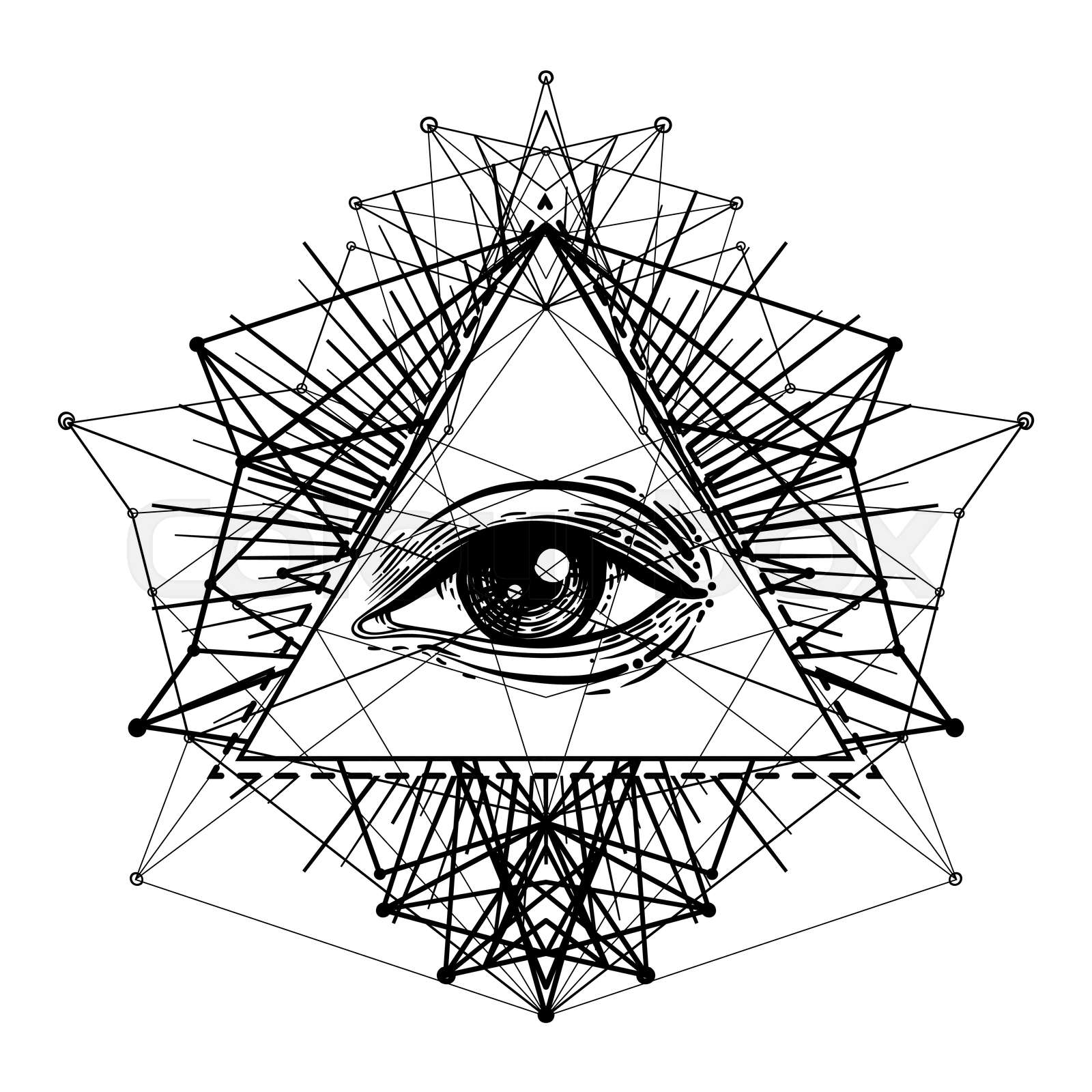 blackwork-tattoo-flash-eye-of-providence-masonic-symbol-all-seeing