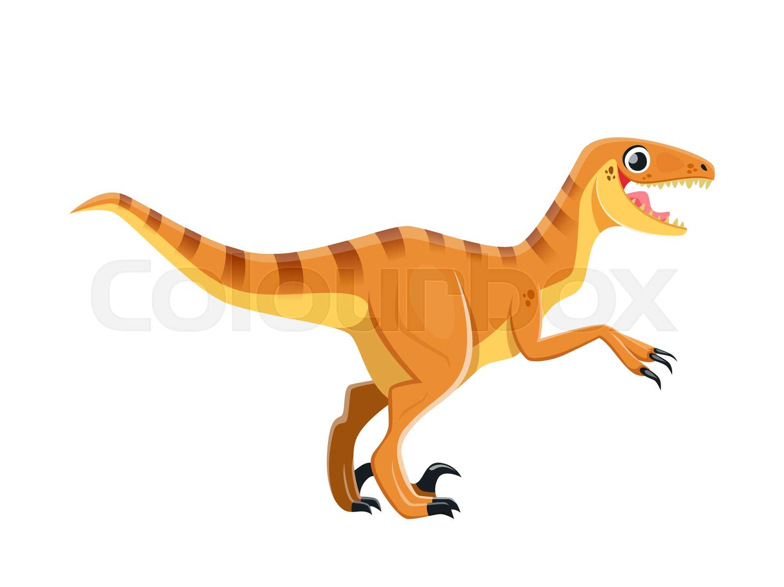 Velociraptor isolated dinosaur cartoon character Stock vector Colourbox