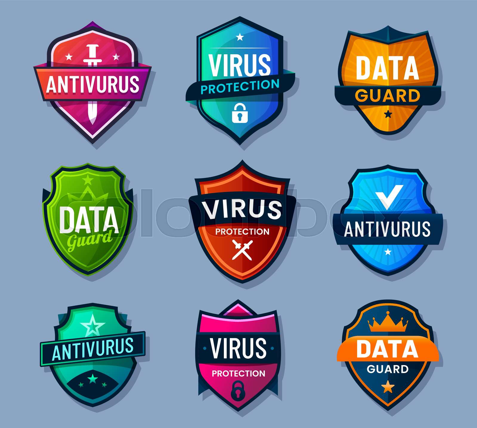 Shield antivirus data stock vektor colourbox