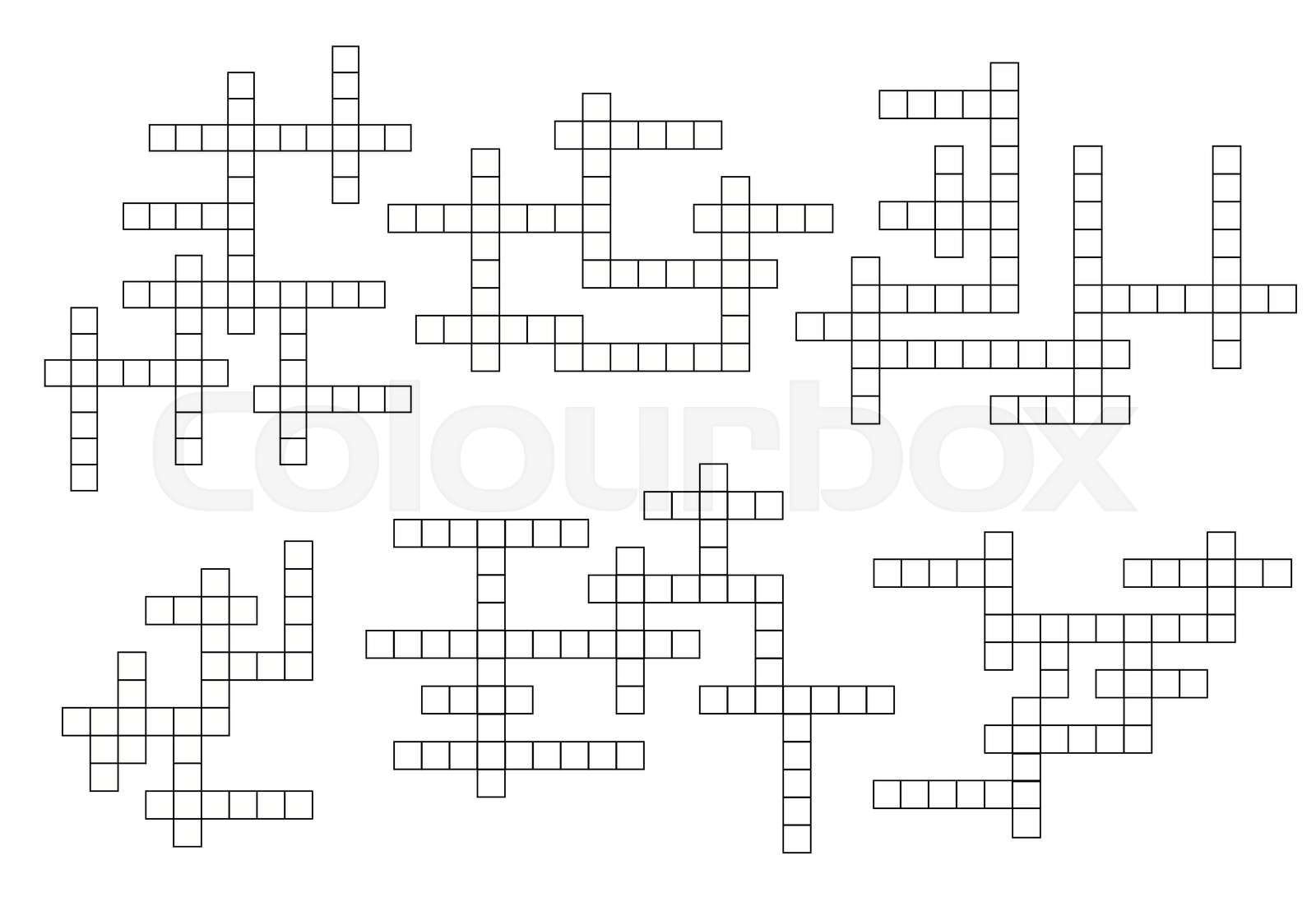 Crossword quiz grids or guess word game layouts Stock vector Colourbox