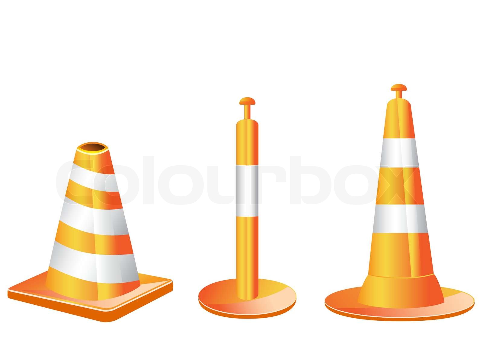 different-type-of-traffic-cones-stock-vector-colourbox
