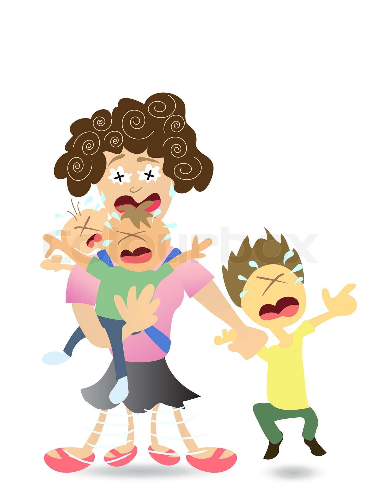 Stressed Mom | Stock vector | Colourbox