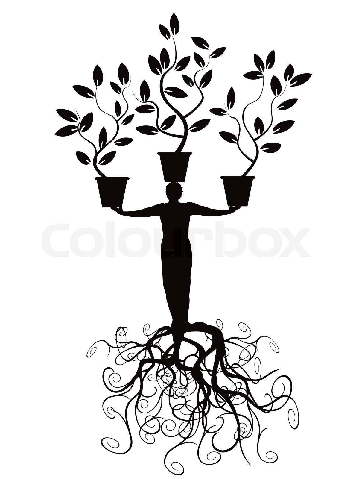 tree man with root | Stock vector | Colourbox