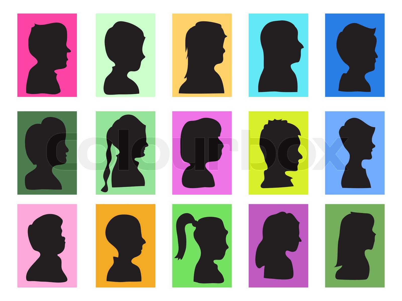 the set of kid profiles | Stock vector | Colourbox