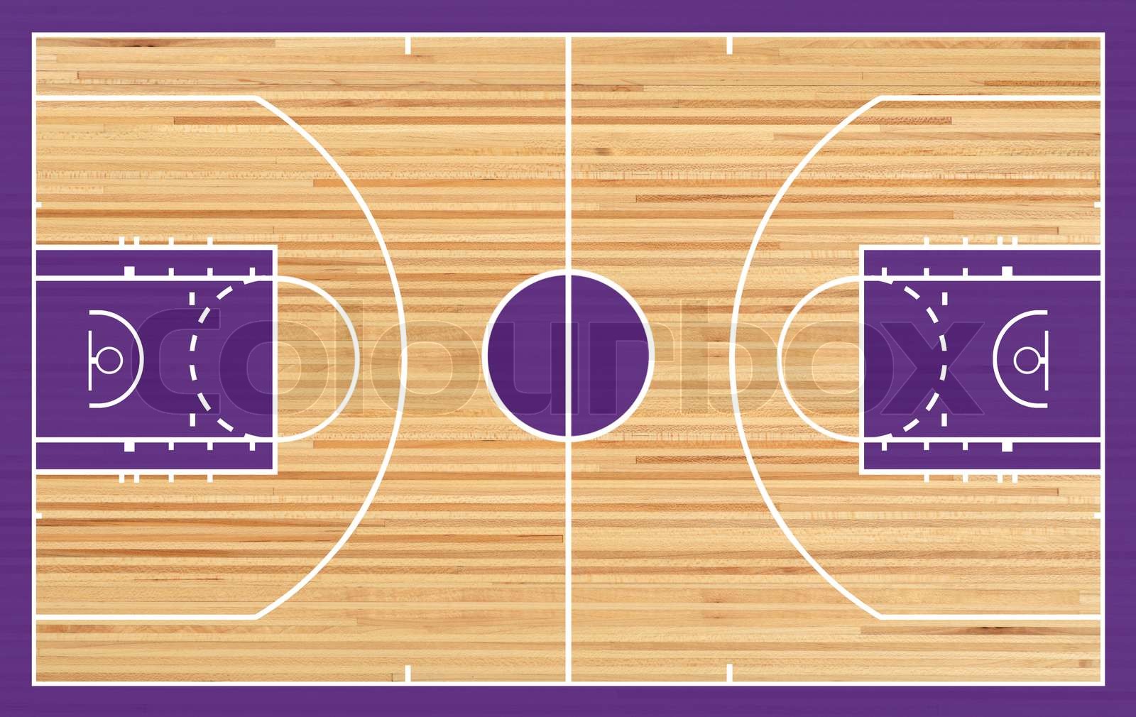 Basketball court floor plan on parquet background | Stock image | Colourbox