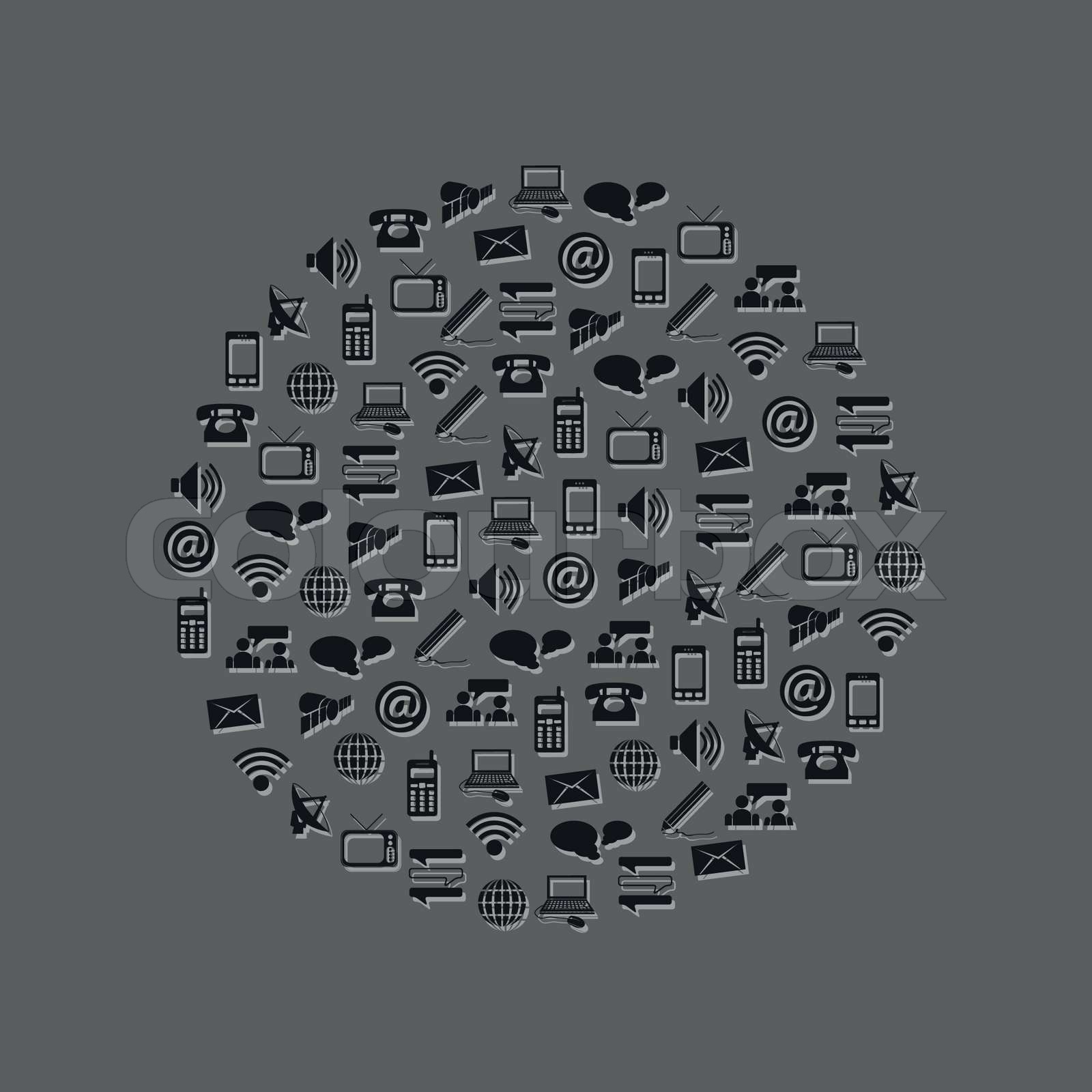 communication icons in circle | Stock vector | Colourbox
