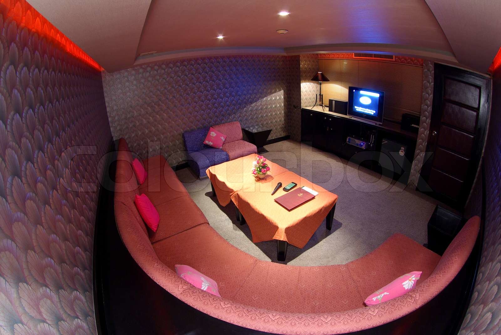 Karaoke song party room Stock image Colourbox