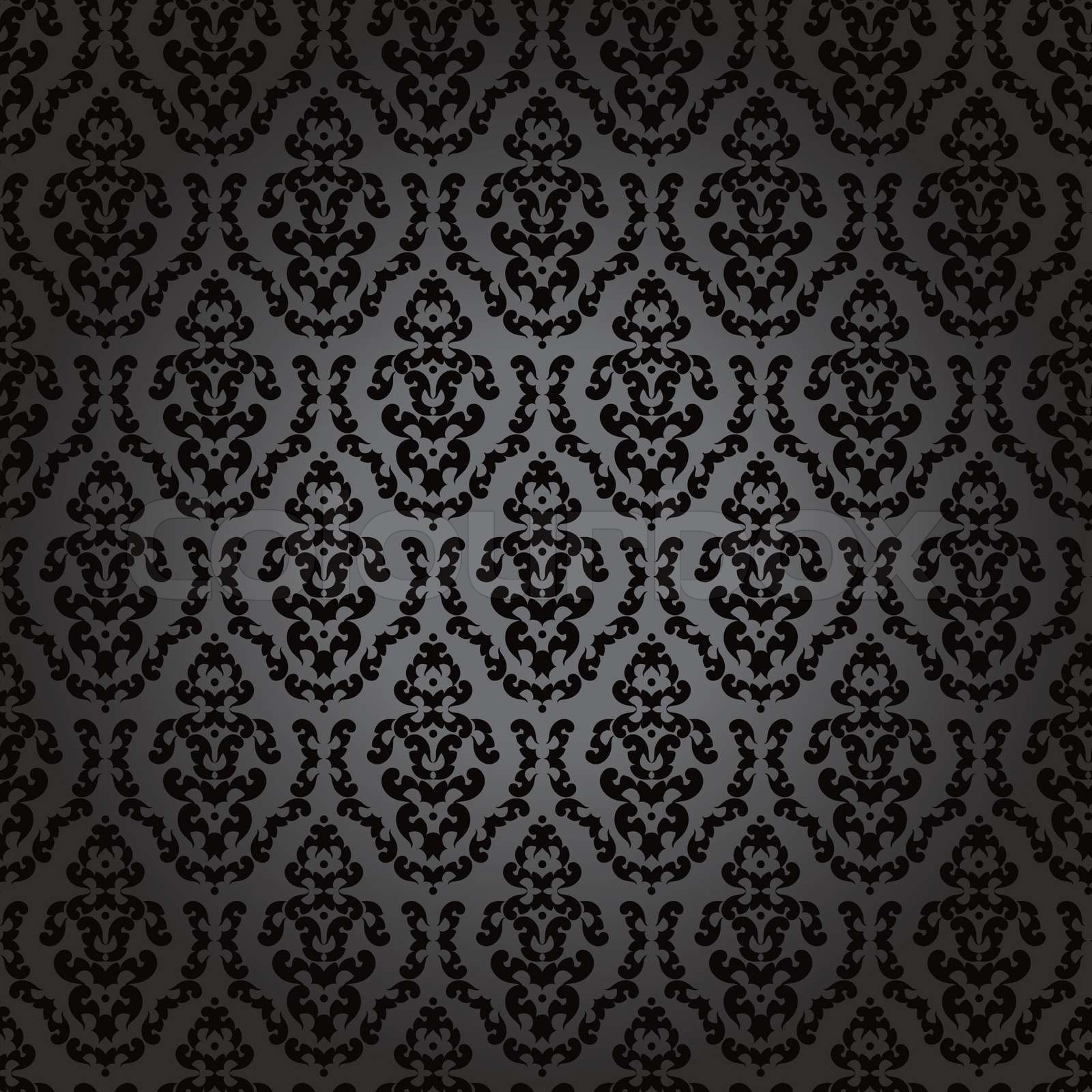 Seamless wallpaper baroque blackeps | Stock vector | Colourbox