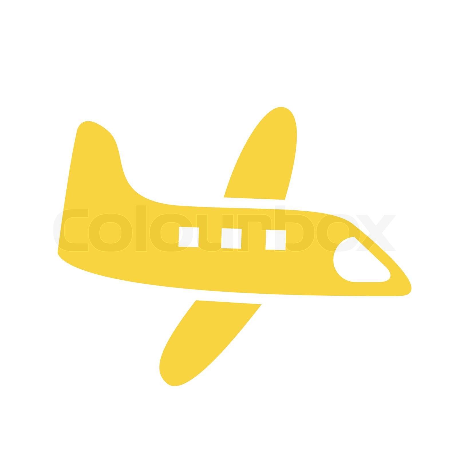 Airplane icon in yellow | Stock vector | Colourbox