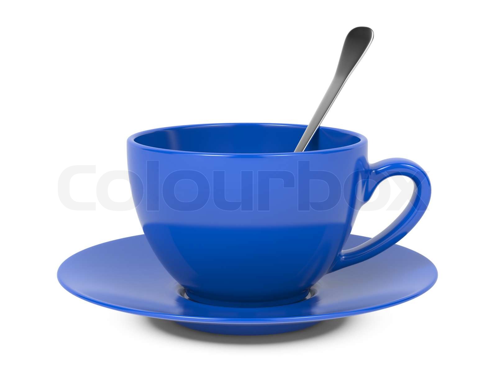 Cup with Spoon and Saucer Stock image Colourbox