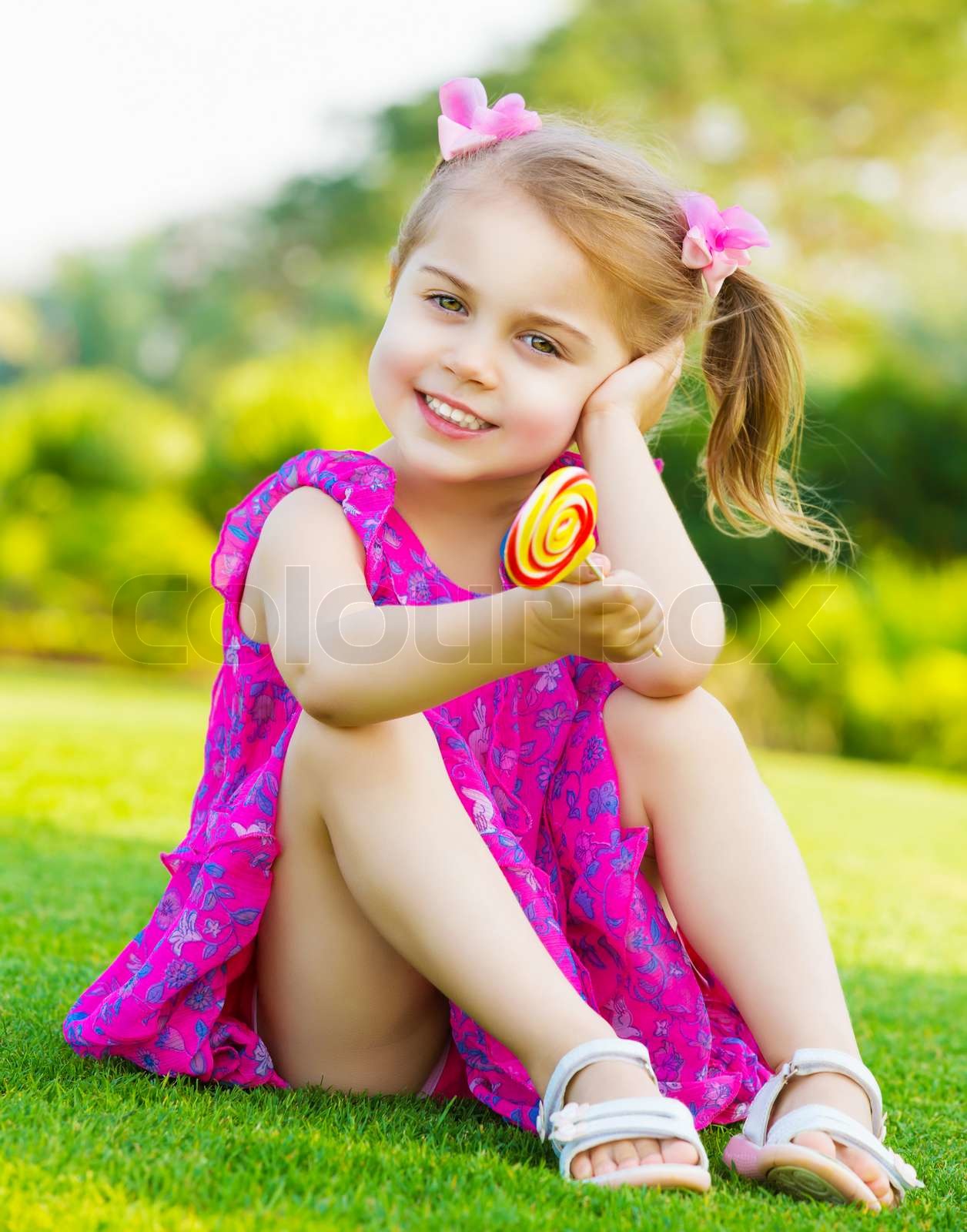 Little Girl With Lollipop Stock Image Colourbox