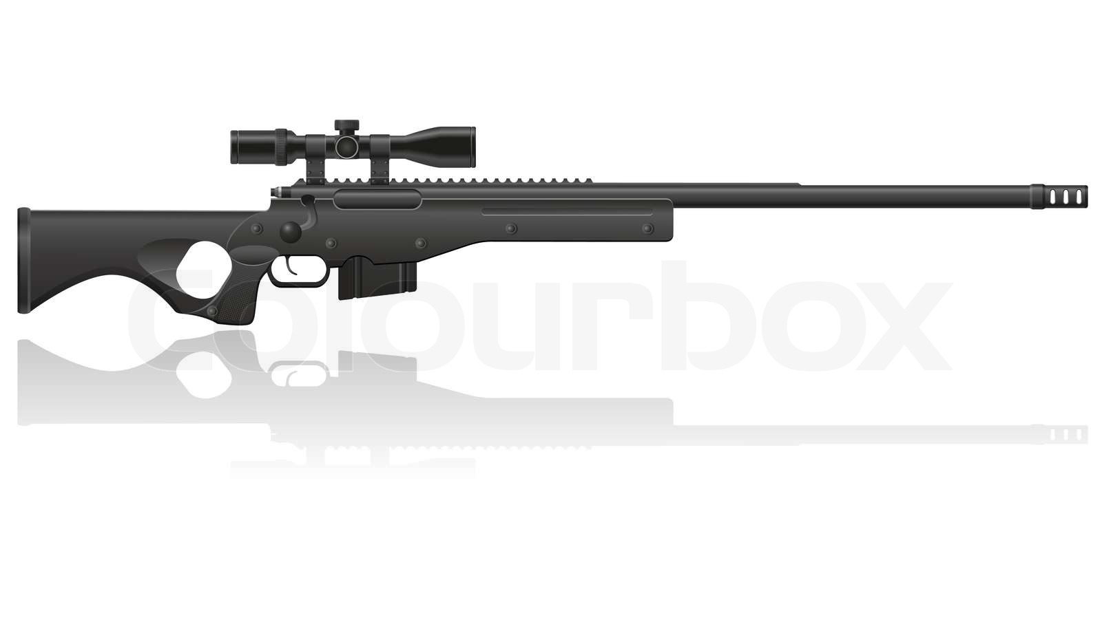 sniper rifle illustration | Stock image | Colourbox
