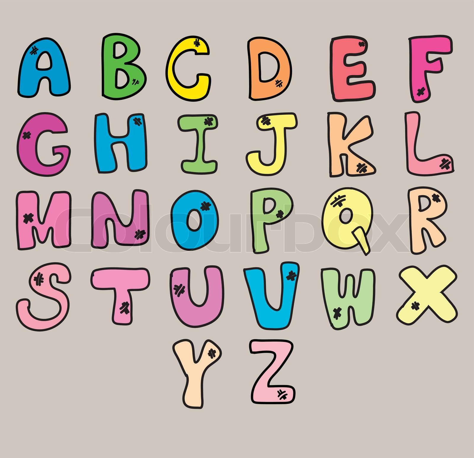 Cartoon Alphabet Stock Vector Colourbox