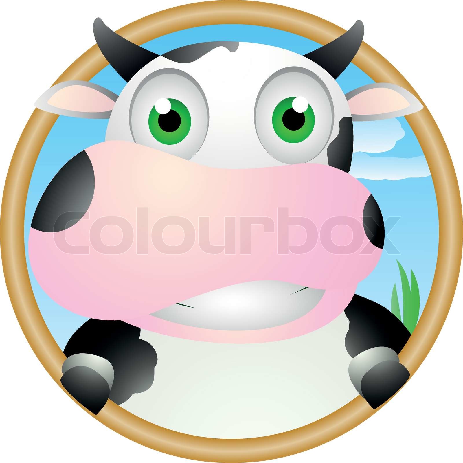 Cute Cow Face | Stock vector | Colourbox