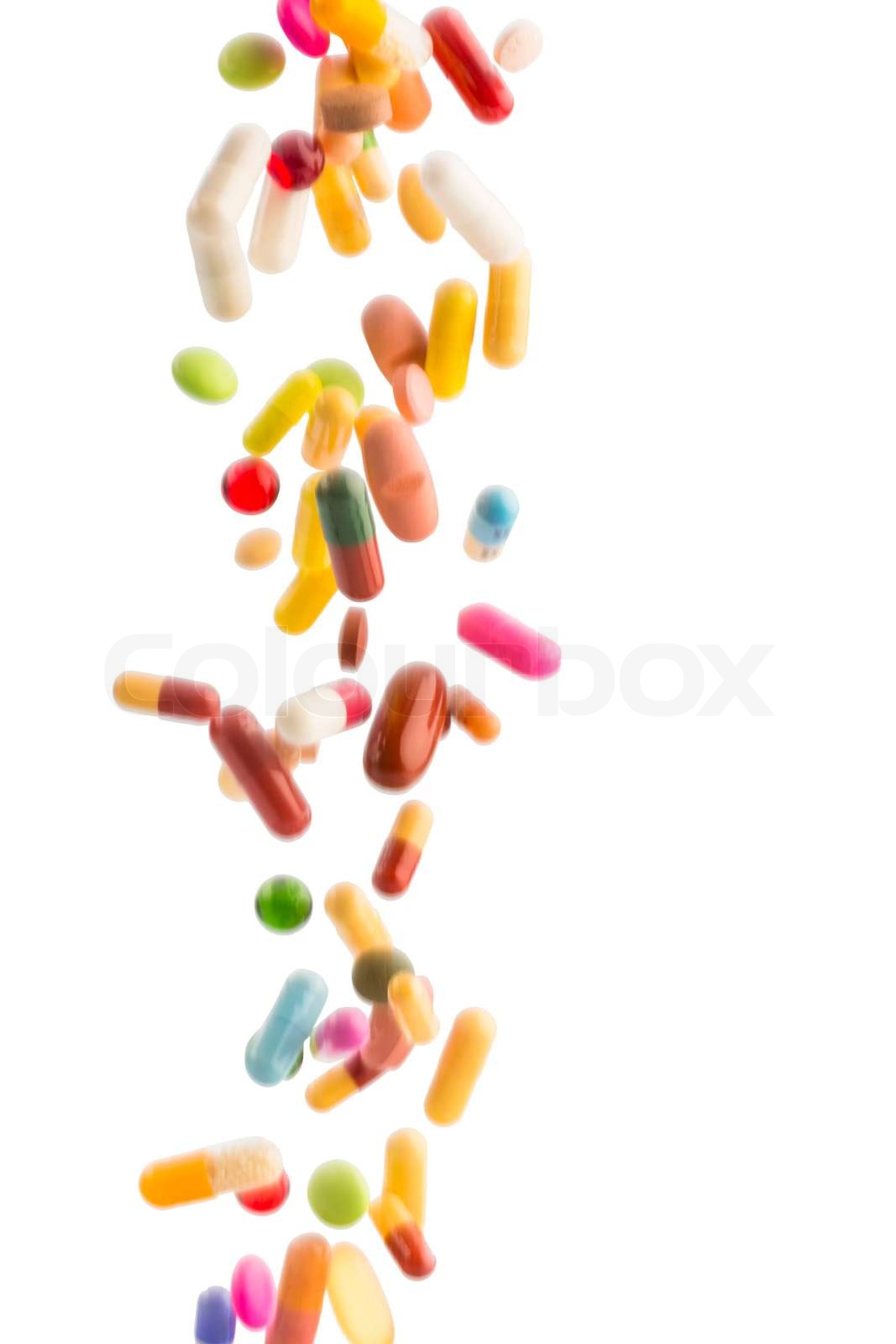 vielen bunten Pillen Stock Bild Colourbox