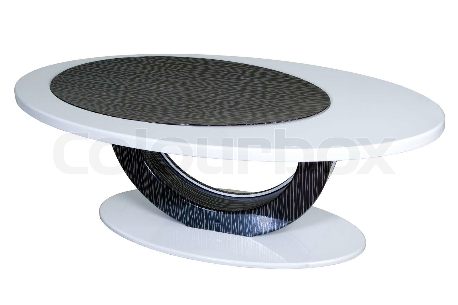 white with black coffee table isolated on white | Stock image | Colourbox