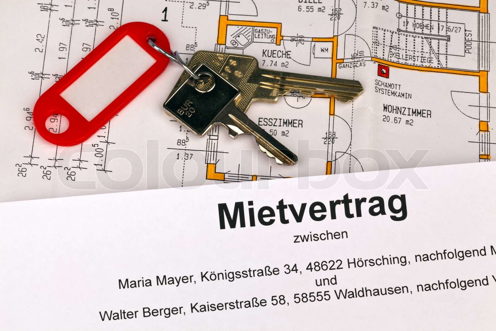 lease in german Stock image Colourbox