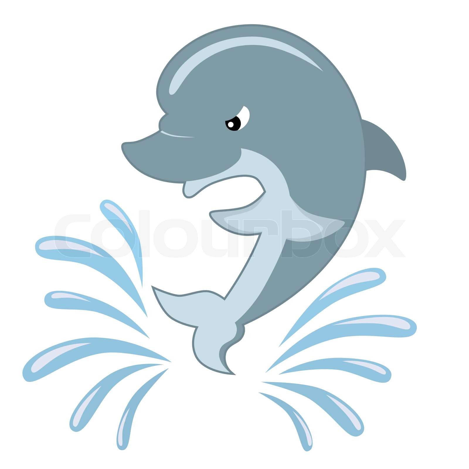 Springender Delphin | Stock-Vektor | Colourbox