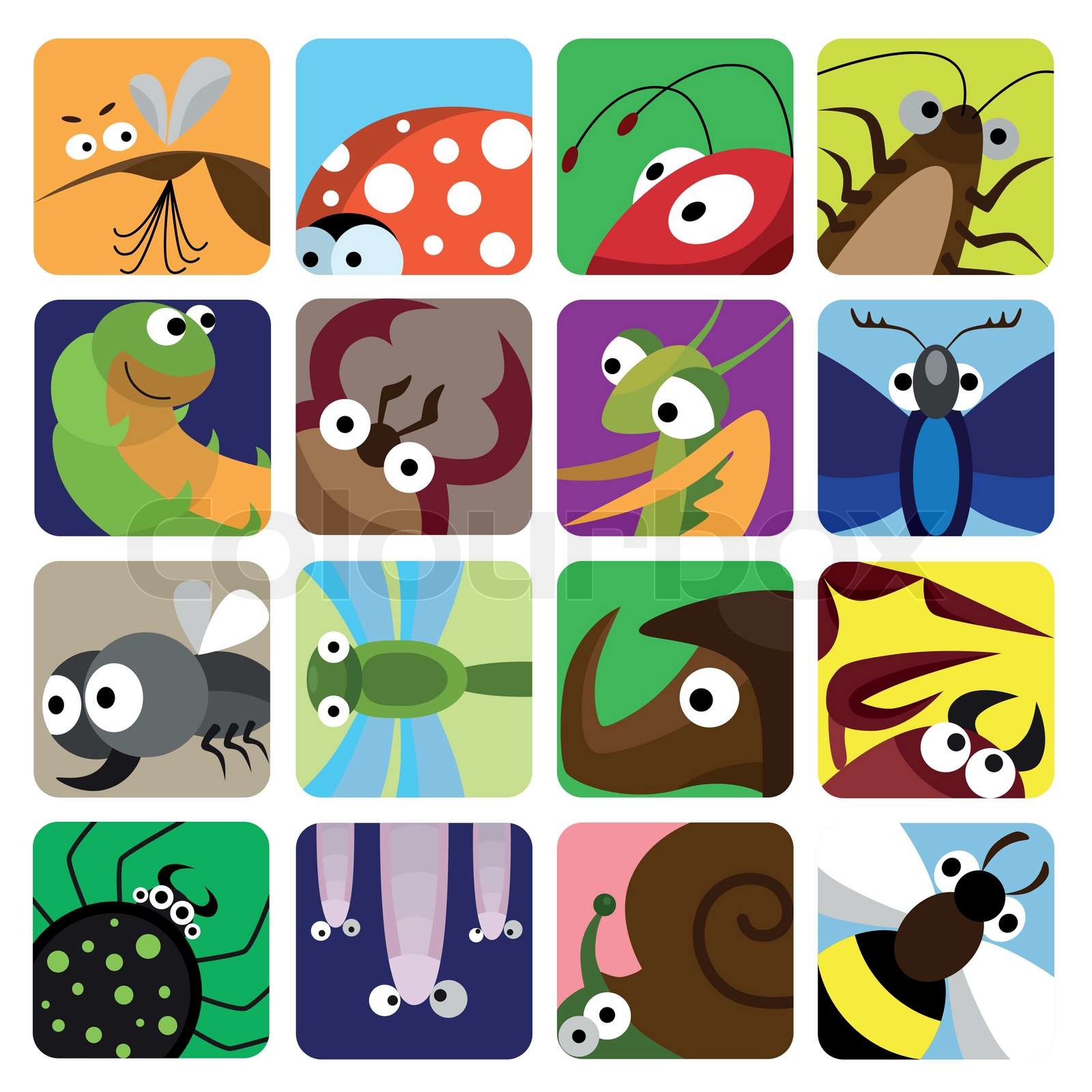 Insect icons set | Stock vector | Colourbox