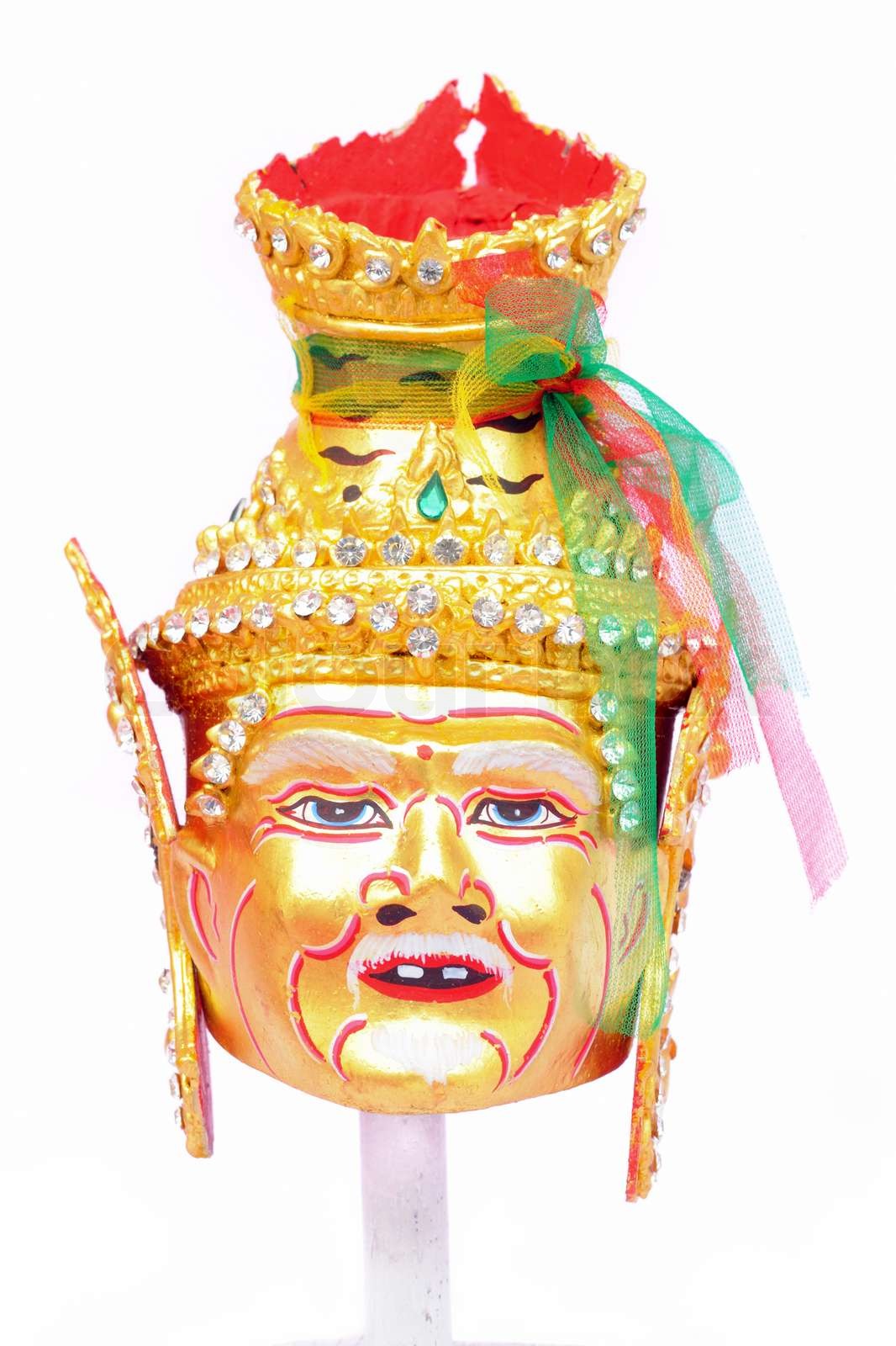Thai Schauspieler die Maske Großvater headed gold Stock Bild