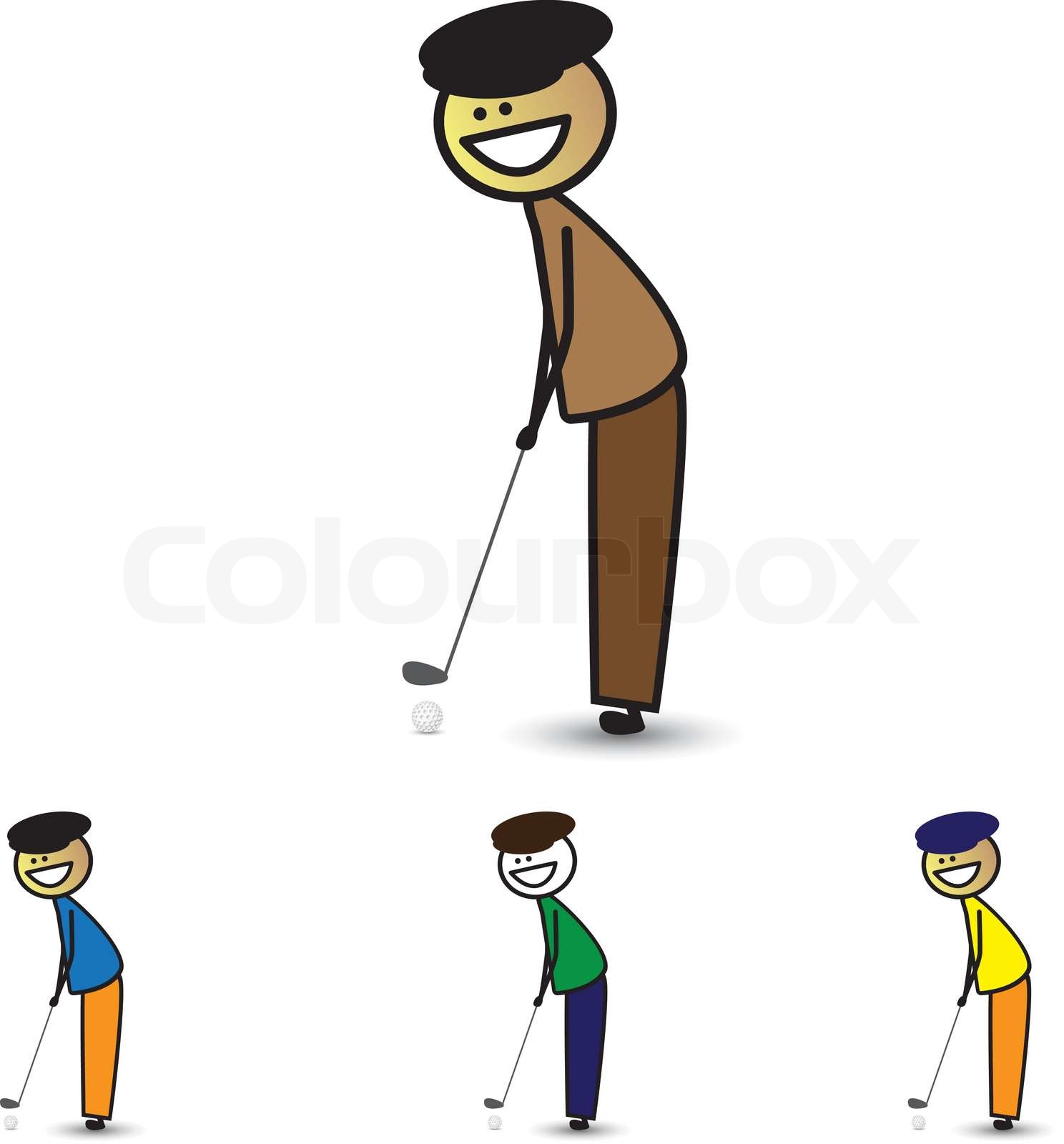 Illustration von jungen boykid holding Club Golf spielen Spiel Die