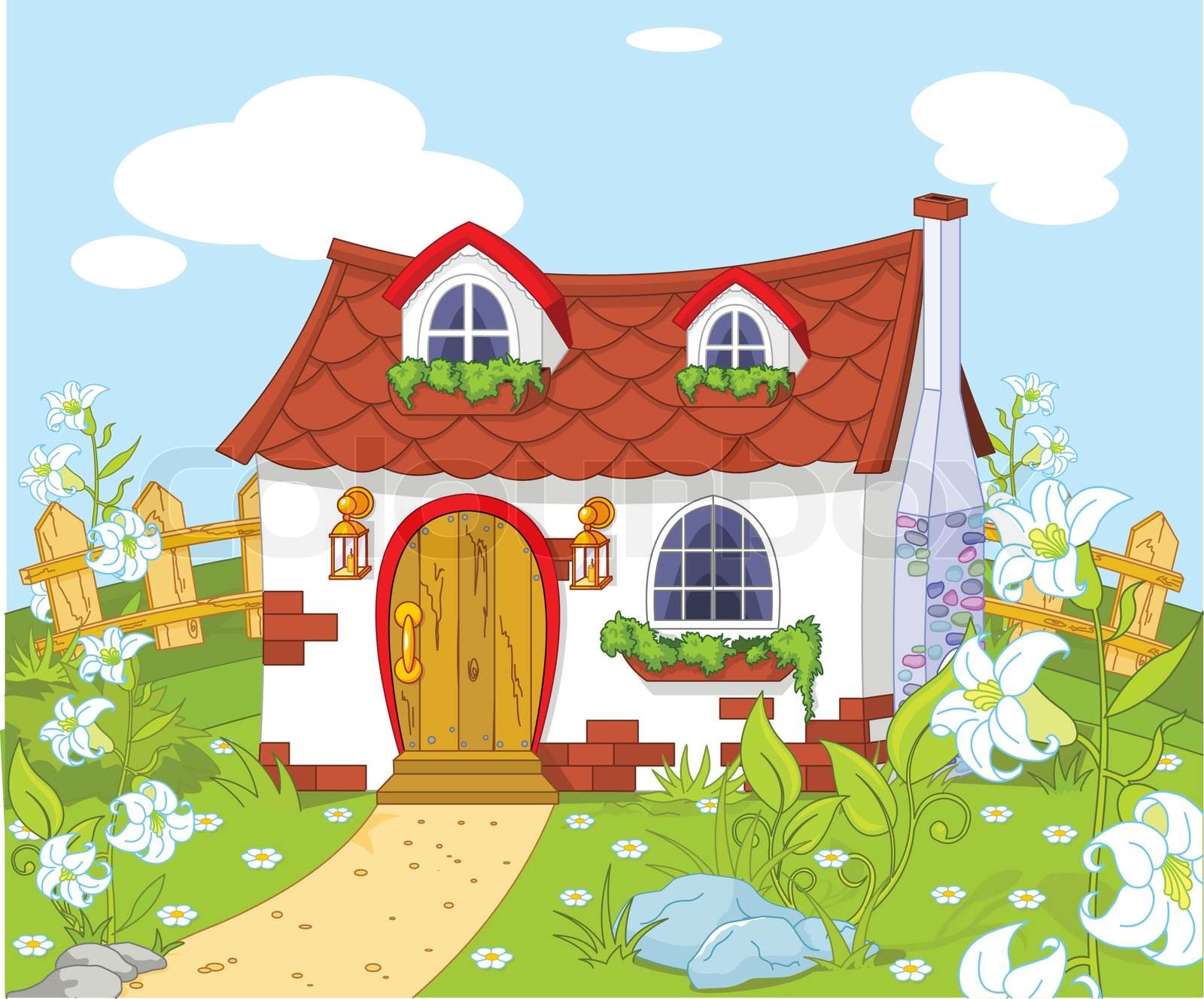 Cute little house StockVektor Colourbox