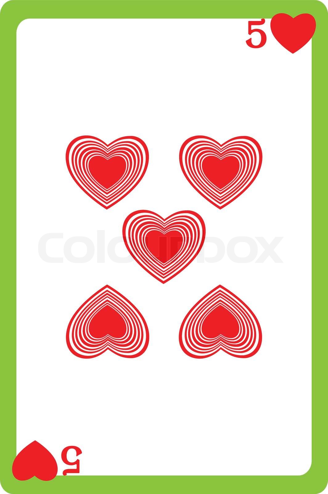 five of hearts | Stock vector | Colourbox