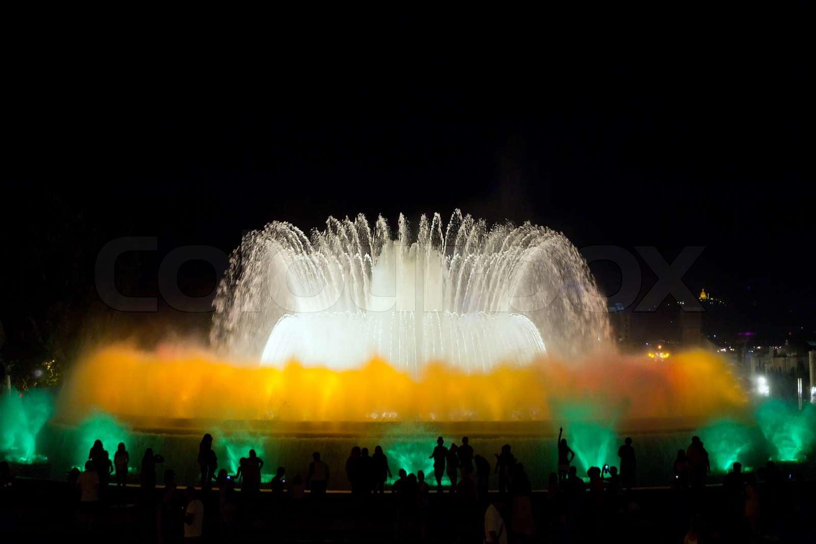 Fountain show in Barcelona Stock image Colourbox