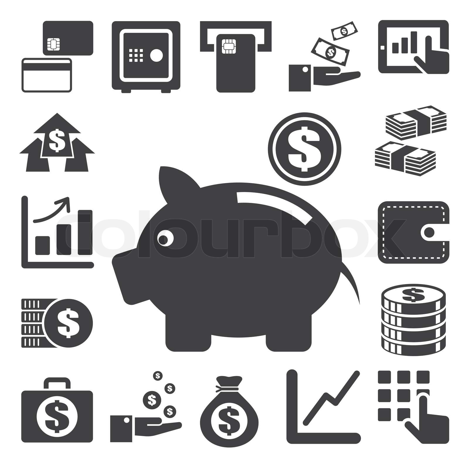 Finanzen und Geld icon set | Stock-Vektor | Colourbox