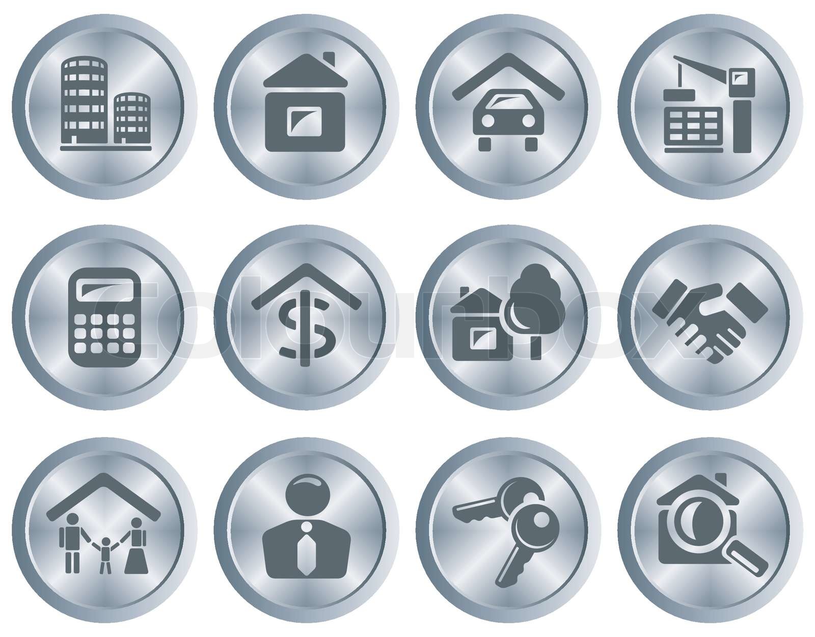 Real estate buttons Stock vector Colourbox