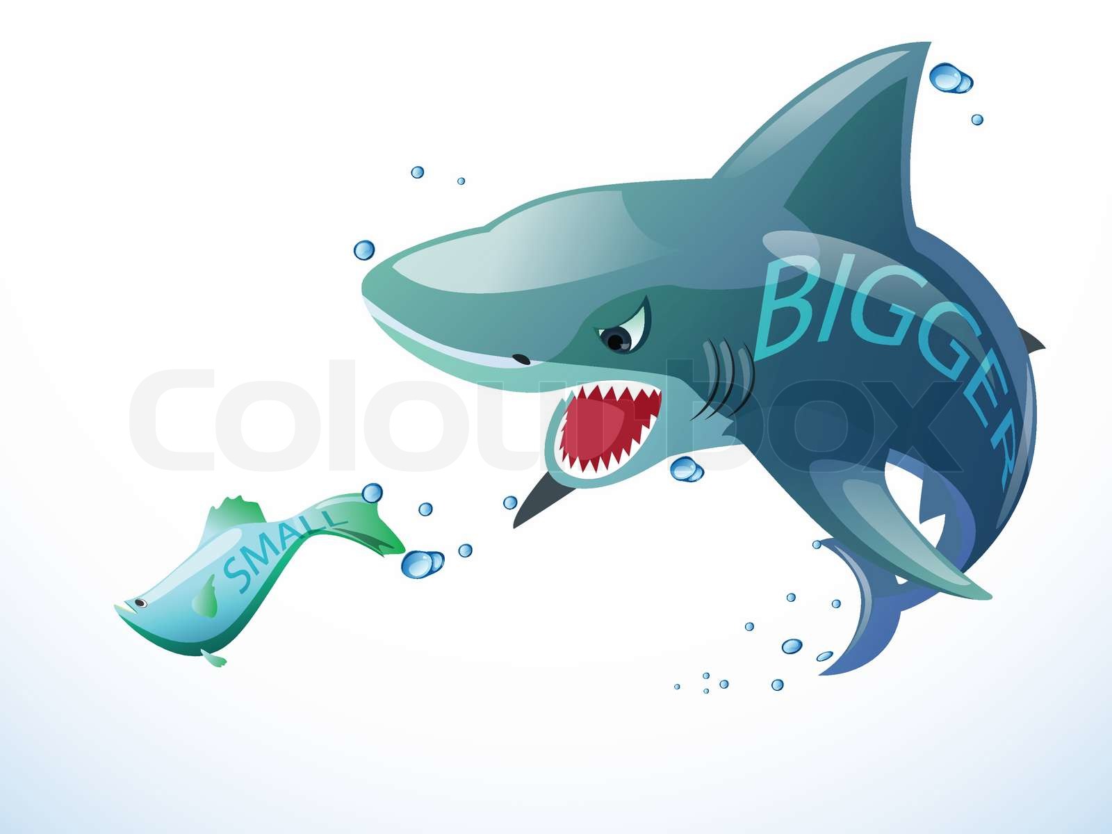 Shark Eat Small Fish Stock Vector Colourbox