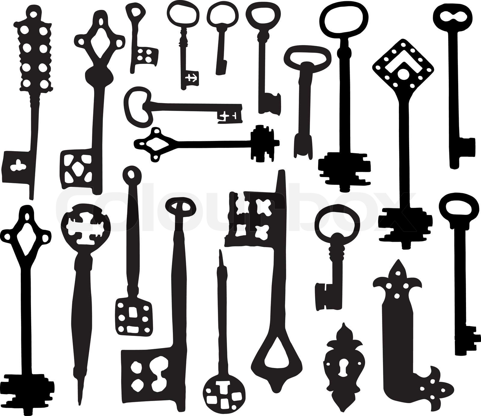 Old fashioned skeleton keys Stock vector Colourbox