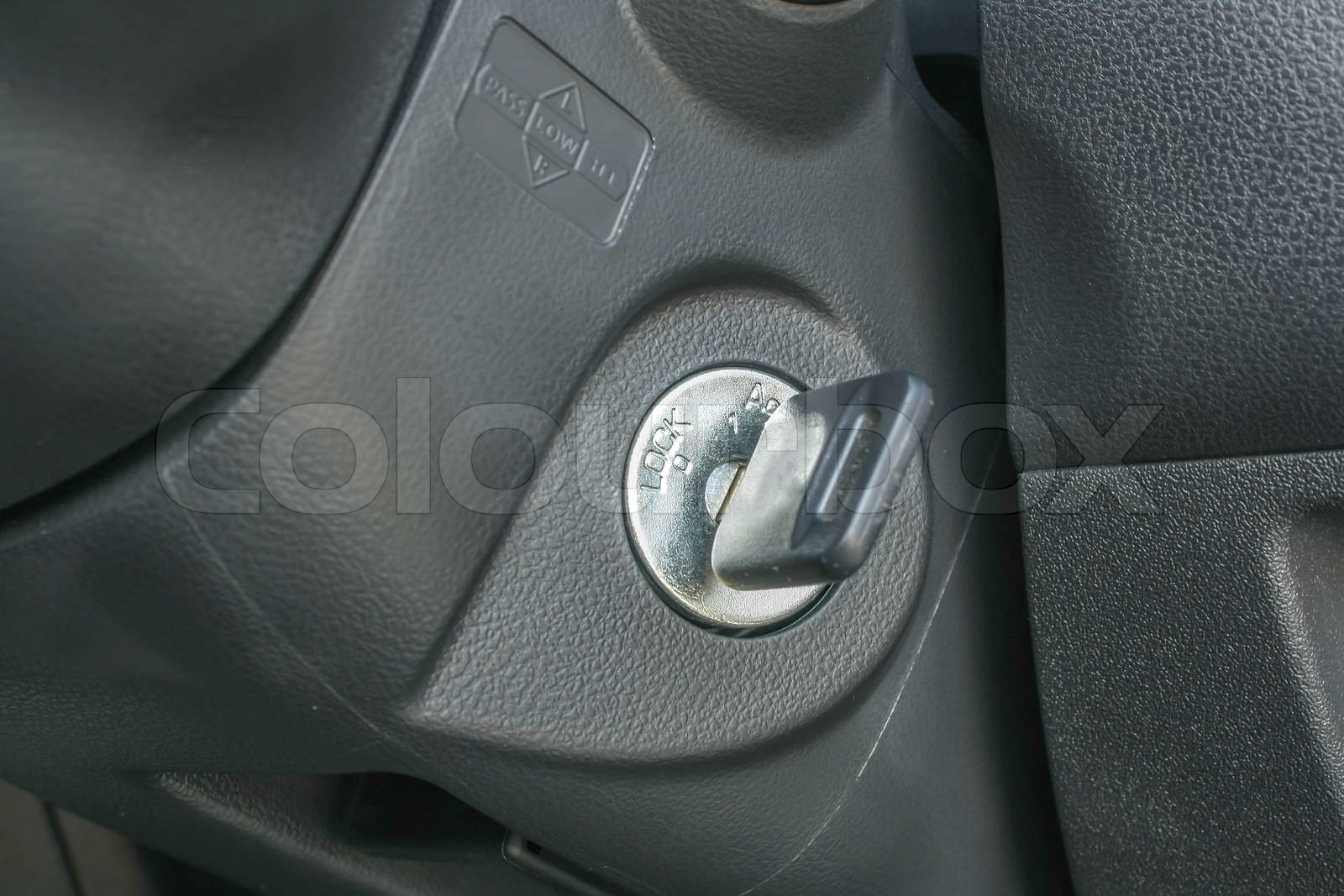 Car keys in ignition and sart the car Stock image Colourbox