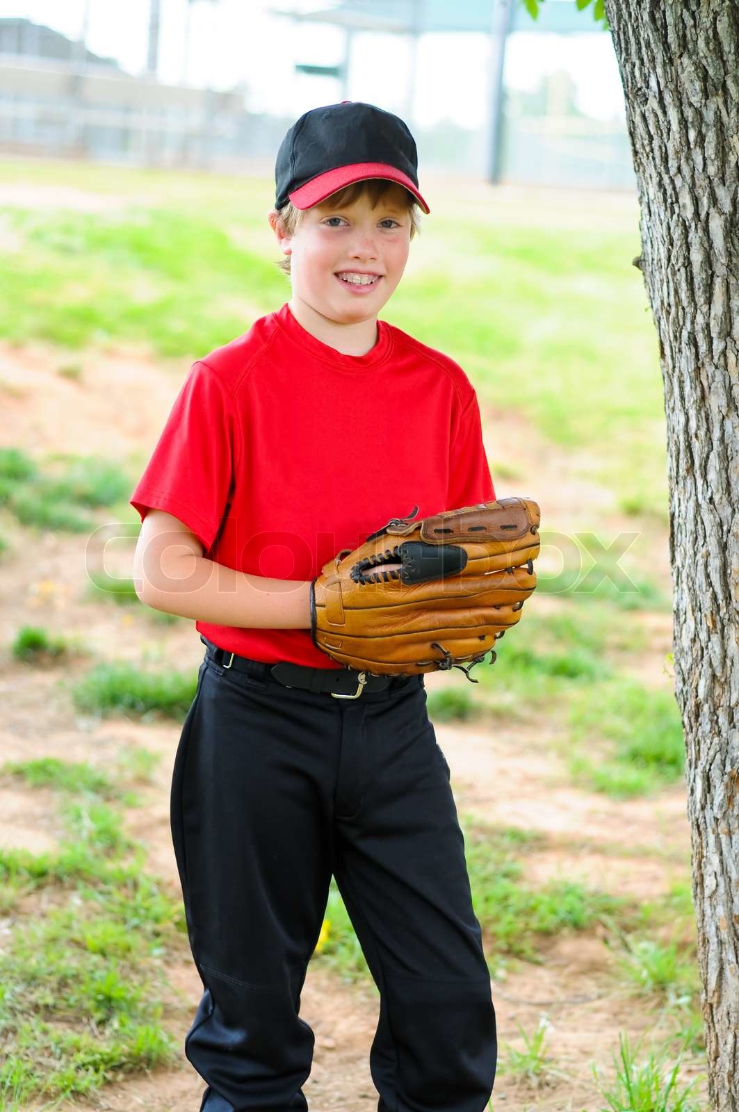 Youth BaseballSpieler Porträt Stock Bild Colourbox