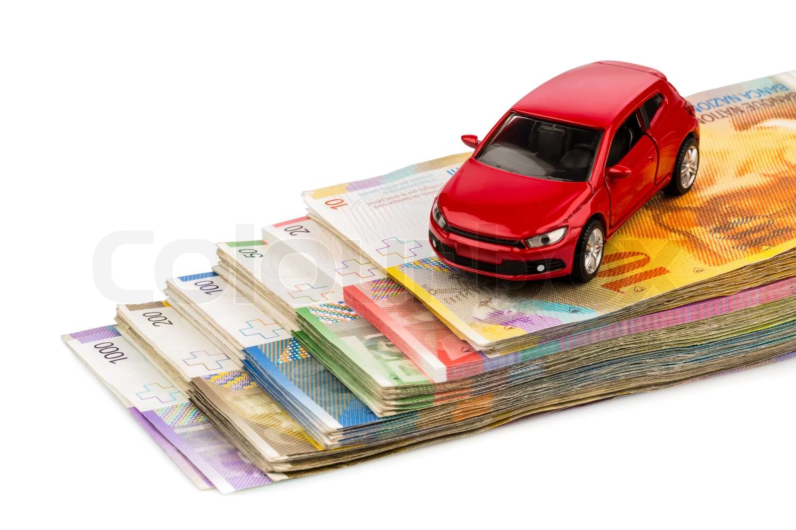auto swiss franc Stock Bild Colourbox