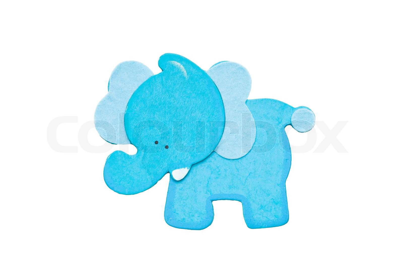 Blauer Elefant auf weiß Stock Bild Colourbox