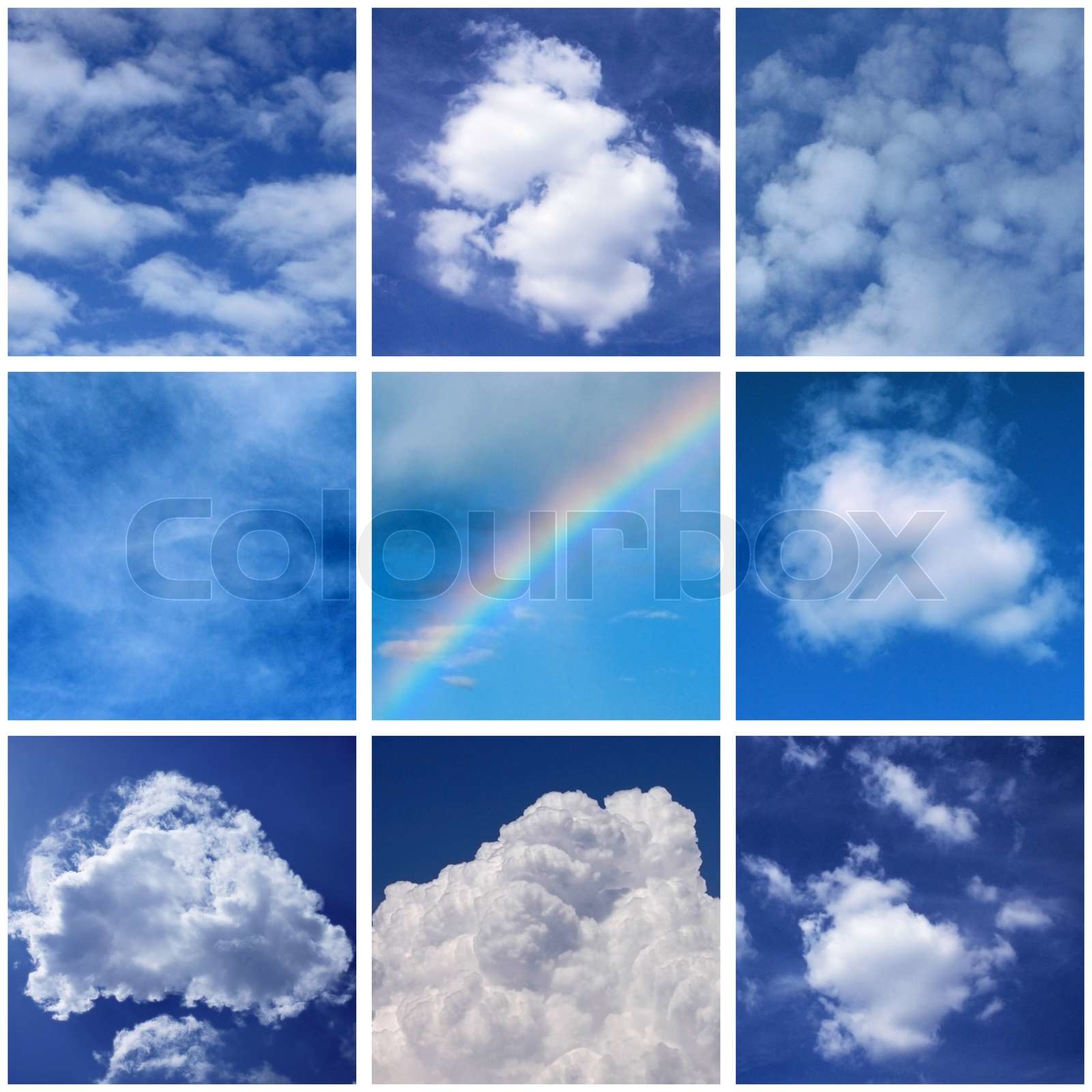 collage with photos of clouds | Stock image | Colourbox