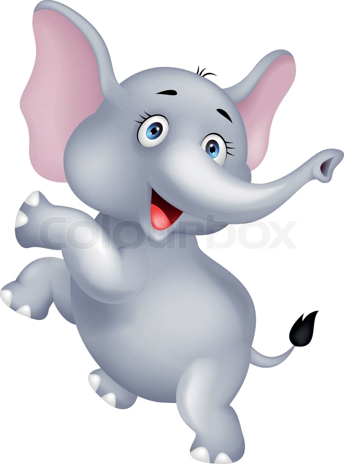 Elephant cartoon dancing | Stock vector | Colourbox