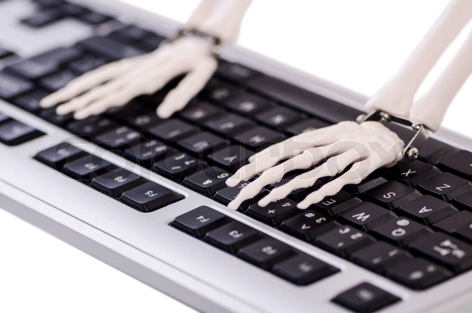 Skeleton working on the keyboard | Stock image | Colourbox