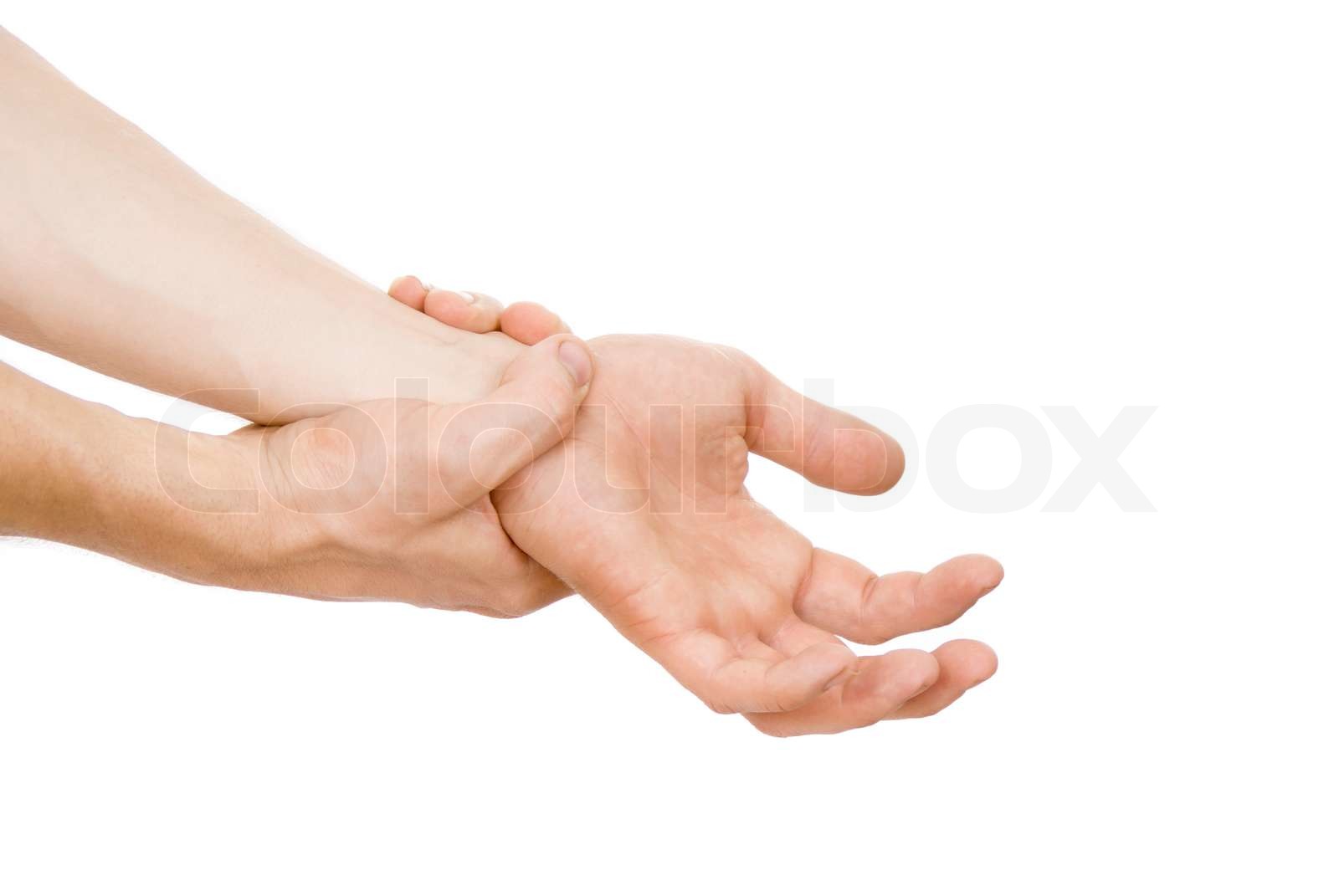 guy, my arm is hurting, wrist Stock image Colourbox