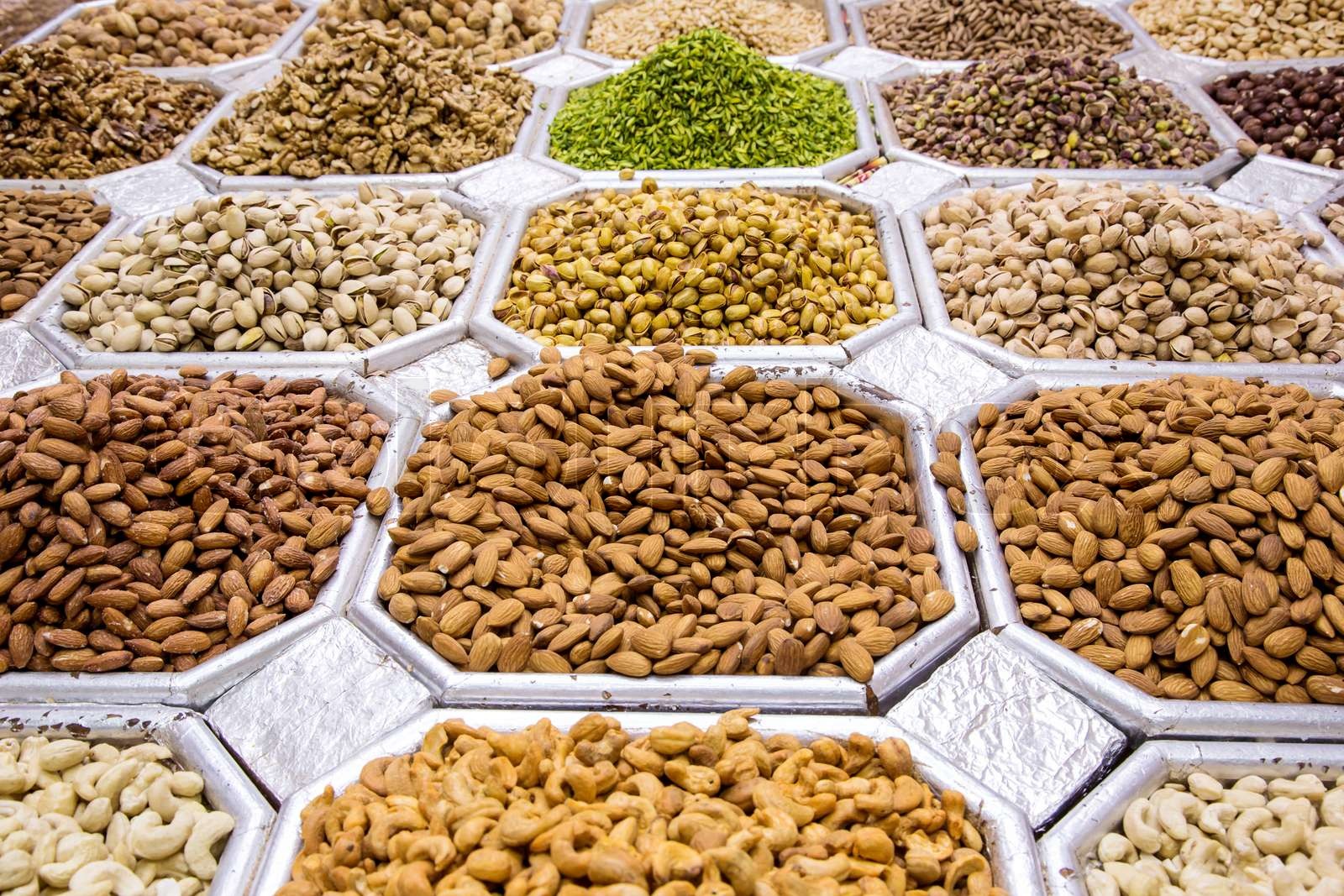 Dried fruit and nuts mix in Dubai market Stock image Colourbox