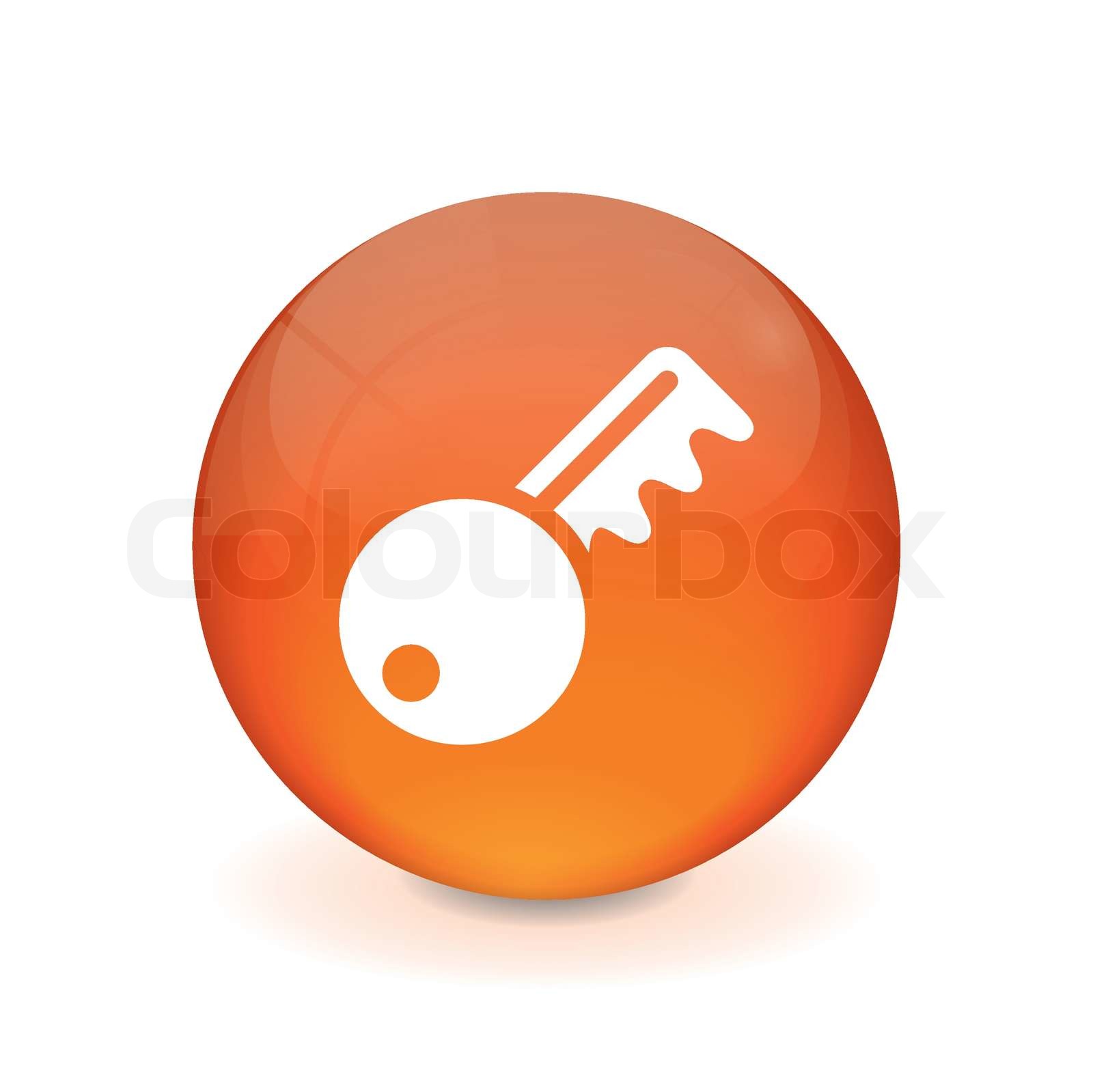 Round orange button key icon Stock vector Colourbox